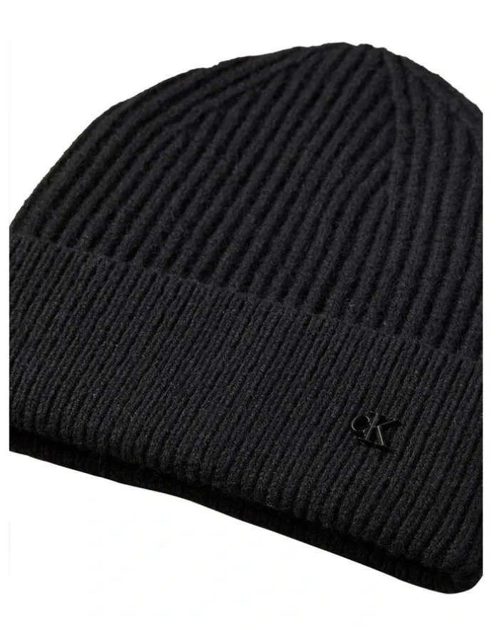 Calvin Klein Hw Wool Blend Beanie Hat Black