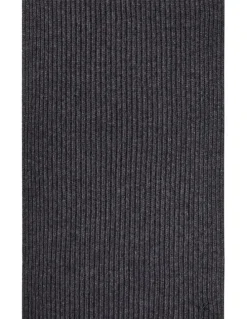 Calvin Klein Hw Wool Blend Knit Scarf in Charcoal Heather