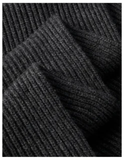 Calvin Klein Hw Wool Blend Knit Scarf in Charcoal Heather