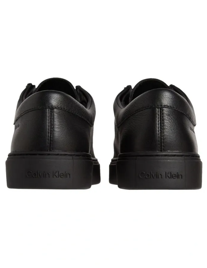 Calvin Klein Hybrid Apron Lace Up Lth Sneaker in Triple Black