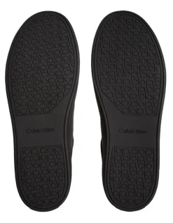 Calvin Klein Hybrid Apron Lace Up Lth Sneaker in Triple Black