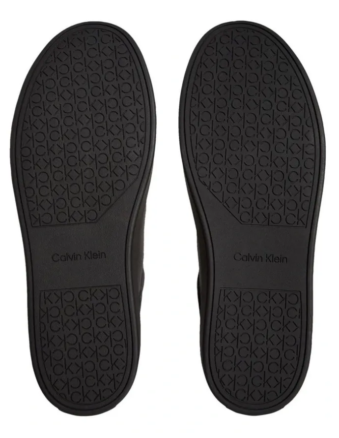Calvin Klein Hybrid Apron Lace Up Lth Sneaker in Triple Black