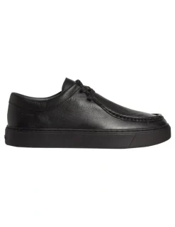 Calvin Klein Hybrid Apron Lace Up Lth Sneaker in Triple Black