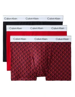 Calvin Klein Icon Cotton Stretch Relaxed Trunk 3 Pack in Multi