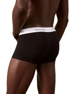 Calvin Klein Icon Cotton Low Rise Trunks 3 Pack in Black