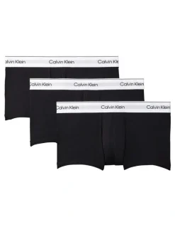 Calvin Klein Icon Cotton Low Rise Trunks 3 Pack in Black