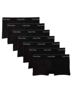 Calvin Klein Icon Cotton Low Rise Trunks Pack Of 7 in Black