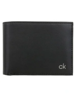 Calvin Klein Leather Smooth CK 5CC Coin Wallet in Black