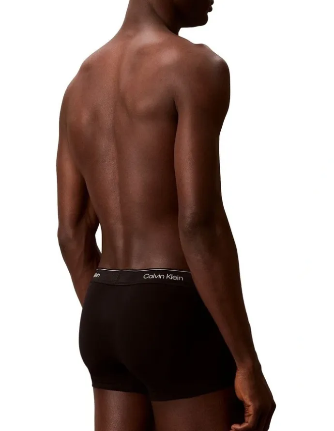 Calvin Klein Limited Edition Icon Cotton Shine Trunks 3 Pack in Black