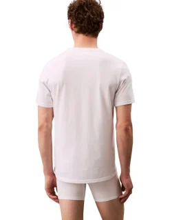 Calvin Klein Logo Embroidered Sleep Tee in White