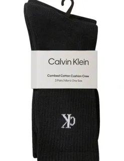 Calvin Klein Logo Sports Crew Socks Pack Of 3 in Black