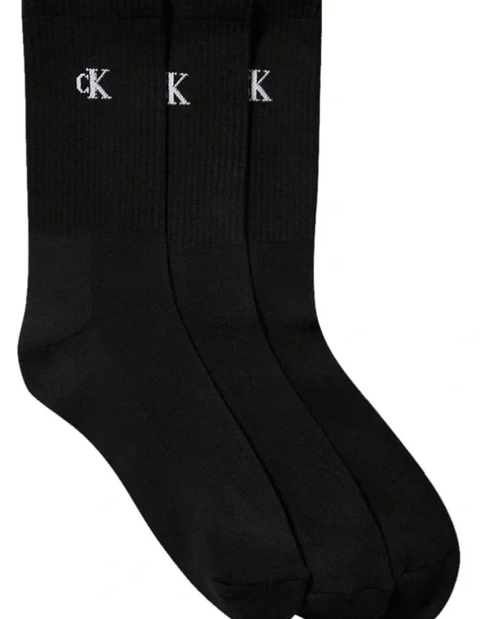 Calvin Klein Logo Sports Crew Socks Pack Of 3 in Black