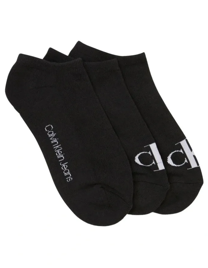 Calvin Klein Logo Sports Lowcut Liner Socks 3 Pack in Black