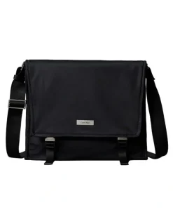 Calvin Klein Matte Nylon Messenger Bag in Black
