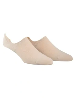 Calvin Klein No Show Liners Socks 2 Pack in Sand