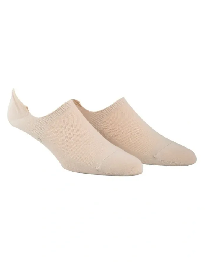 Calvin Klein No Show Liners Socks 2 Pack in Sand