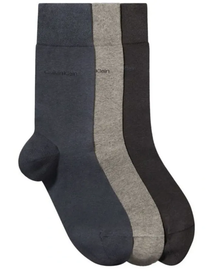 Calvin Klein Plain Socks Pack of 3 in Multi