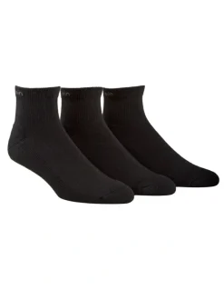 Calvin Klein Quarter Crew Sports Socks 3 Pack in Black
