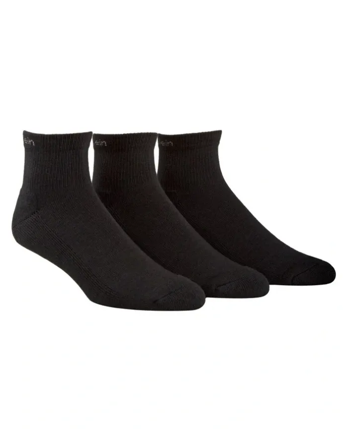 Calvin Klein Quarter Crew Sports Socks 3 Pack in Black