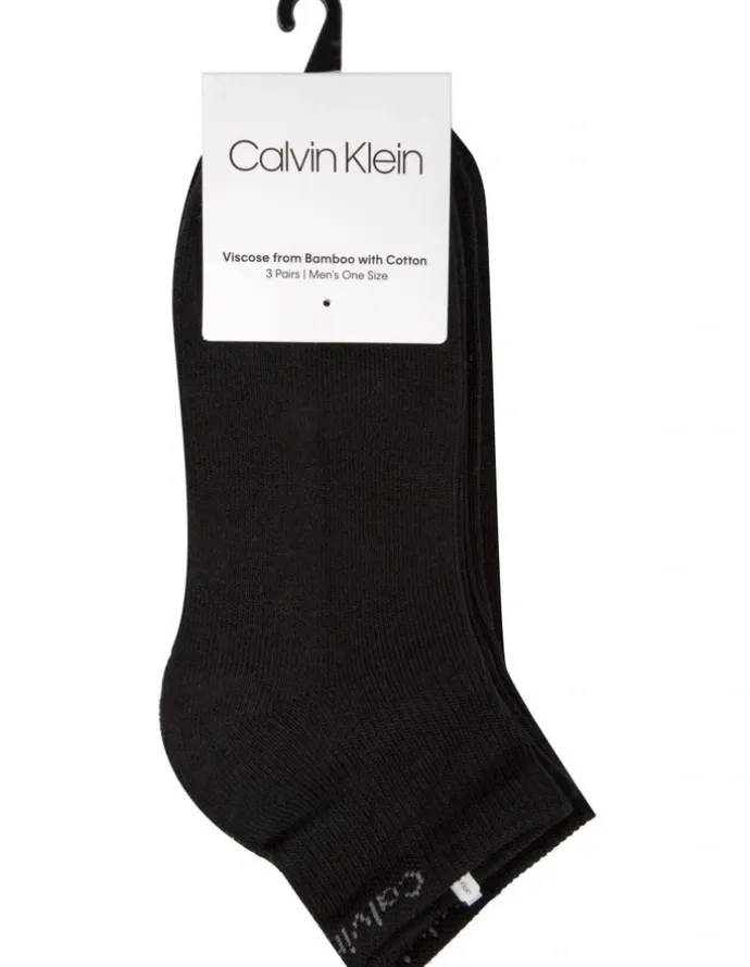 Calvin Klein Quarter Crew Sports Socks 3 Pack in Black