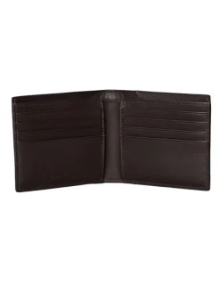 Calvin Klein Raised EW Bill Fold Wallet in Dark Brown