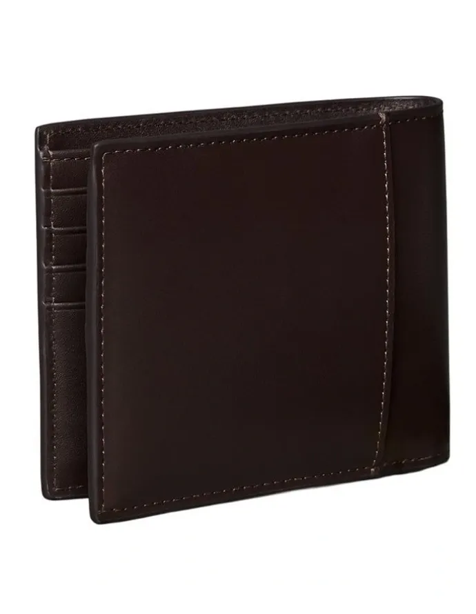 Calvin Klein Raised EW Bill Fold Wallet in Dark Brown