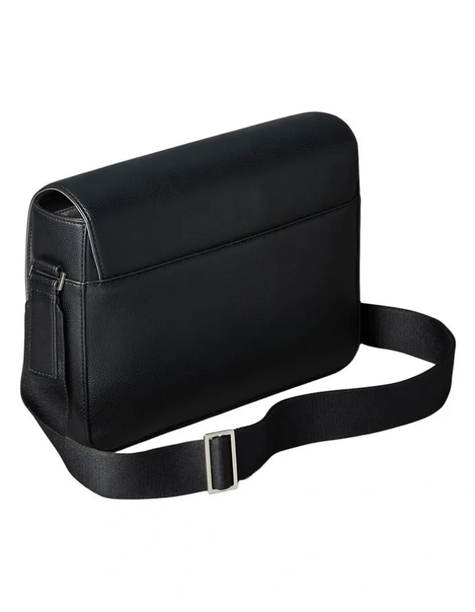 Calvin Klein Raised Flap Messenger Bag Black