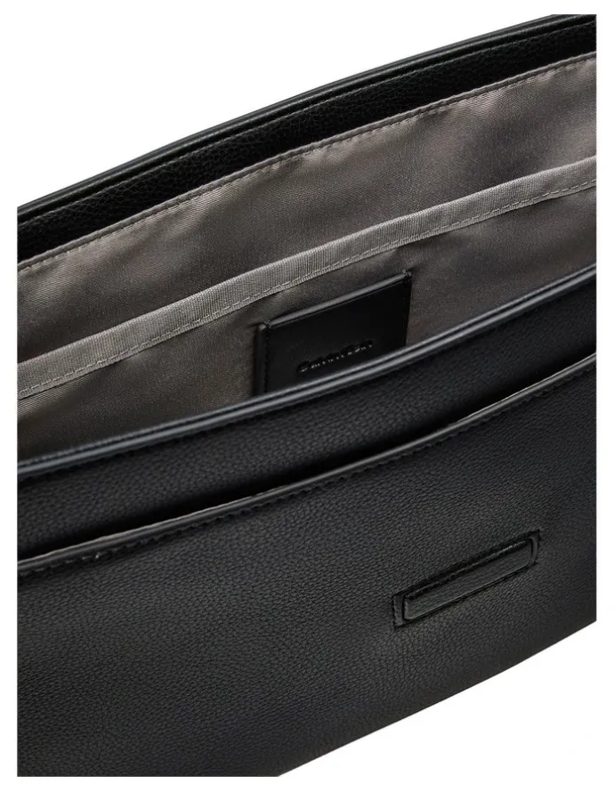 Calvin Klein Raised Flap Messenger Bag Black