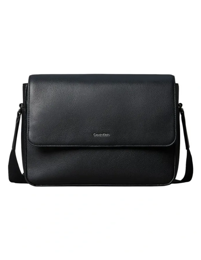 Calvin Klein Raised Flap Messenger Bag Black