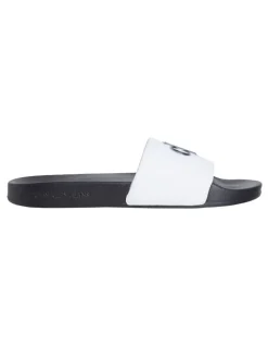 Calvin Klein Slide Jelly Mono Pu Sandal in Bright White/Black