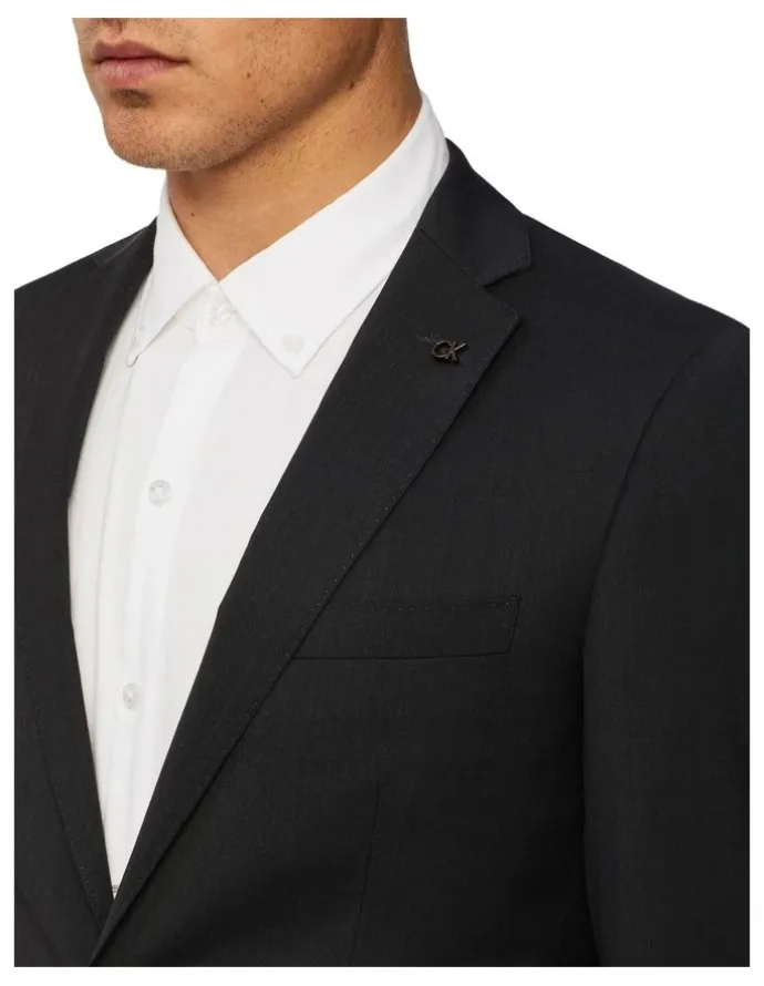 Calvin Klein Slim Twill Suit Jacket in Charcoal