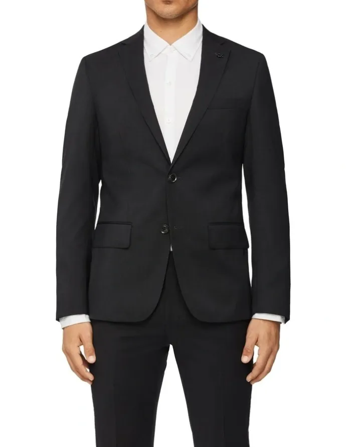 Calvin Klein Slim Twill Suit Jacket in Charcoal