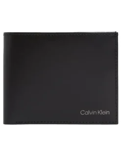 Calvin Klein Smooth Billfold with Coin Wallet in Black
