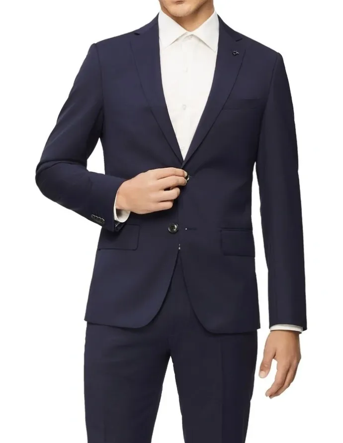 Calvin Klein Super Slim Twill Suit Jacket in Navy