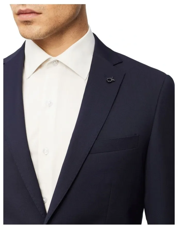 Calvin Klein Super Slim Twill Suit Jacket in Navy