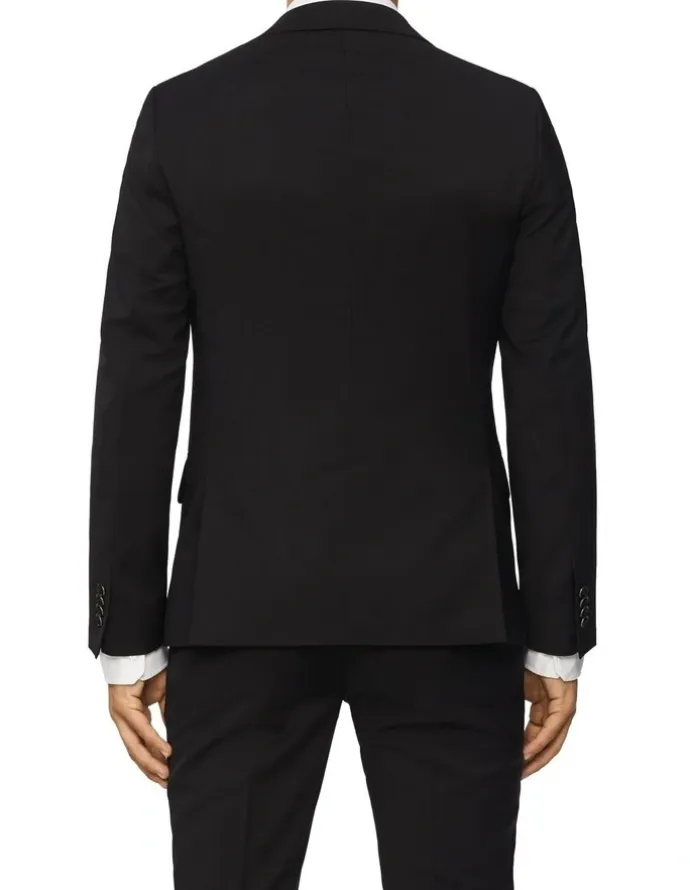 Calvin Klein Super Slim Twill Suit Jacket in Black
