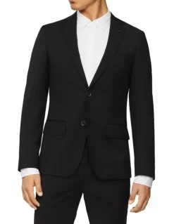 Calvin Klein Super Slim Twill Suit Jacket in Black