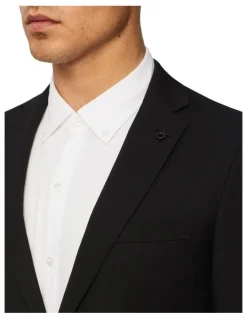 Calvin Klein Super Slim Twill Suit Jacket in Black