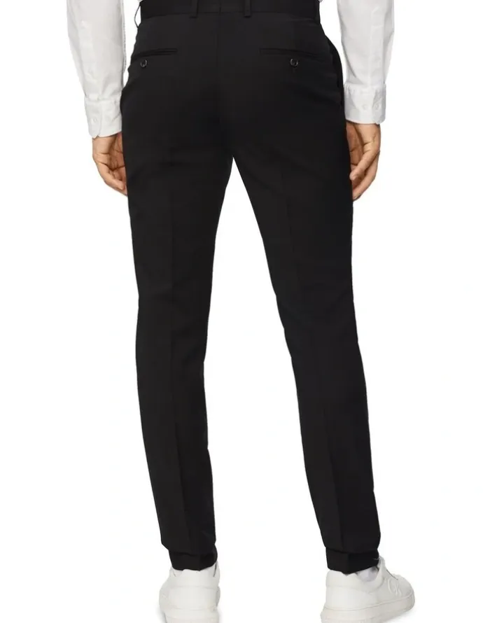 Calvin Klein Super Slim Twill Suit Trouser in Black