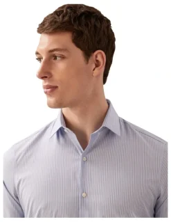 Calvin Klein The Poplin Shirt Slim Fit in Stripe Blue