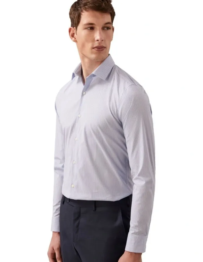Calvin Klein The Poplin Shirt Slim Fit in Stripe Blue