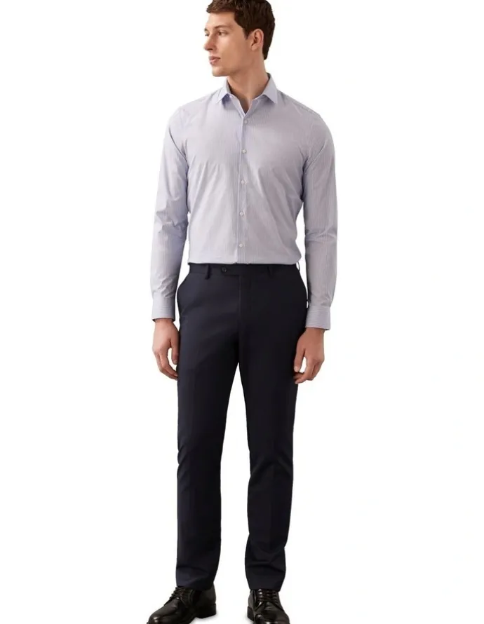 Calvin Klein The Poplin Shirt Slim Fit in Stripe Blue