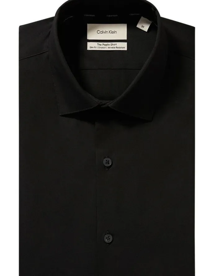 Calvin Klein The Poplin Shirt Slim Fit in Black