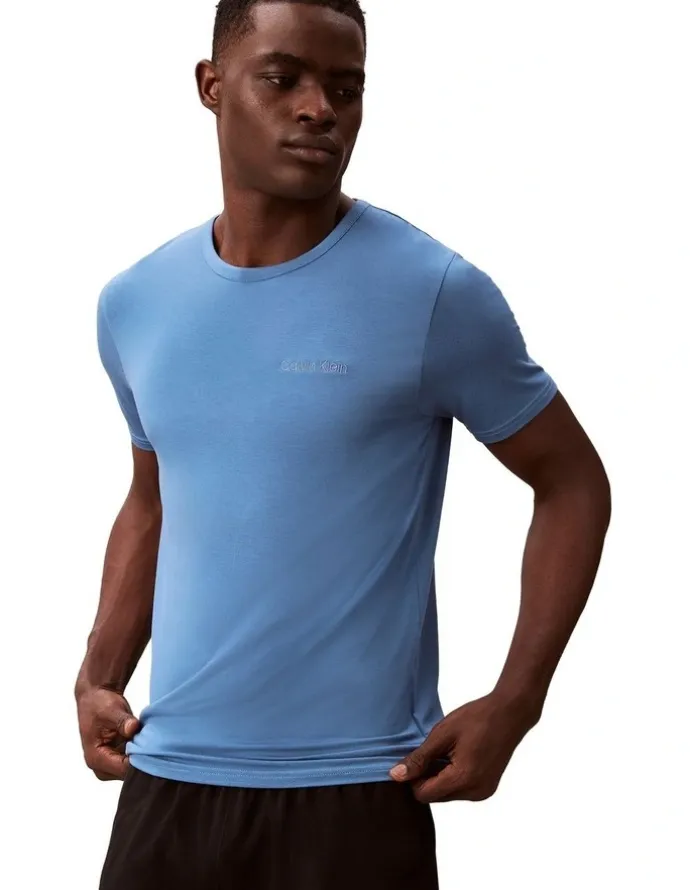 Calvin Klein Ultra Soft Modal Crewneck Sleep T-Shirt in Liberty Blue