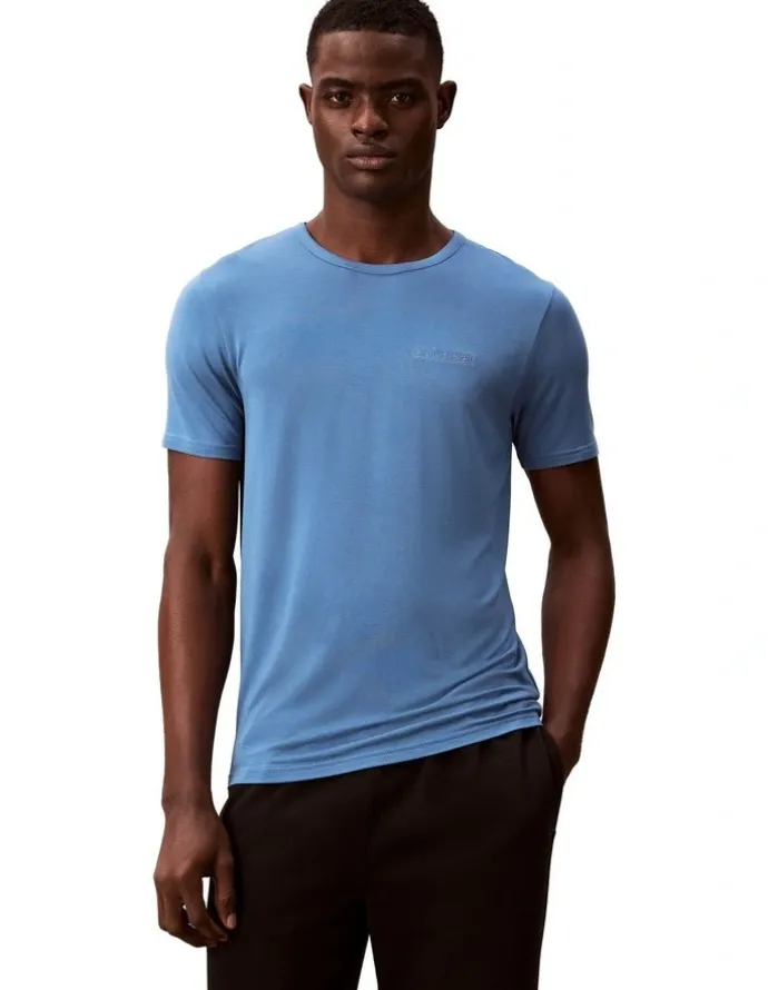 Calvin Klein Ultra Soft Modal Crewneck Sleep T-Shirt in Liberty Blue