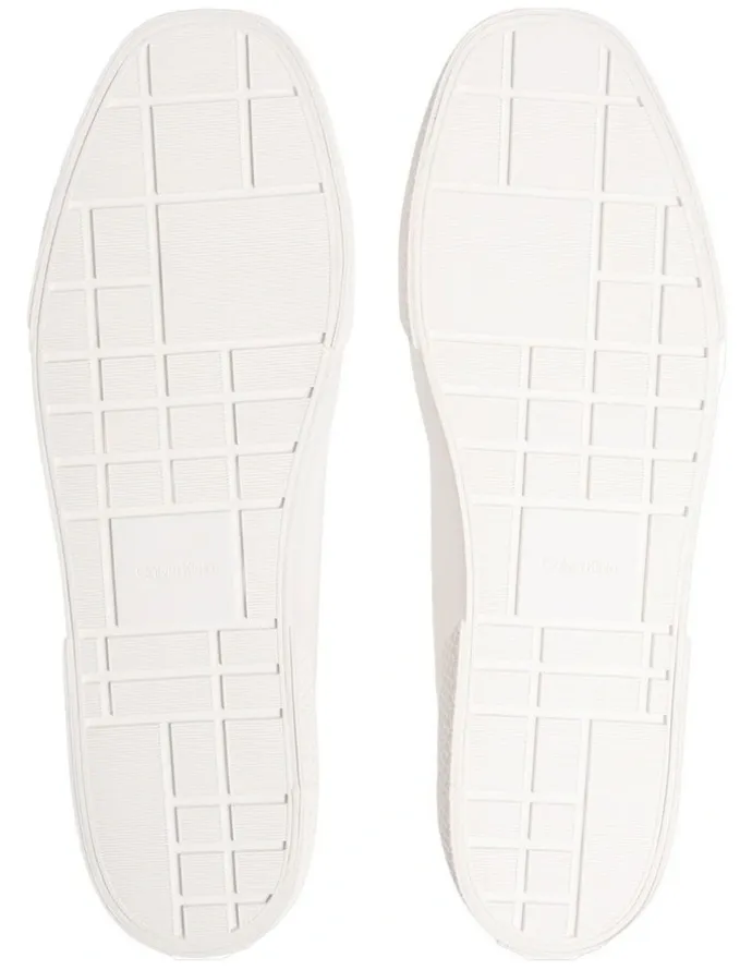 Calvin Klein Vulc Laceup Canvas Trainer Shoes in Triple Bright White