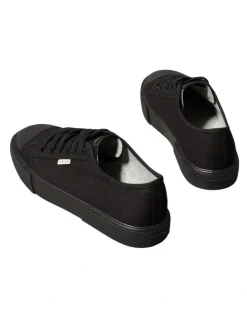 Calvin Klein Vulc Laceup Canvas Sneakers in Triple Black