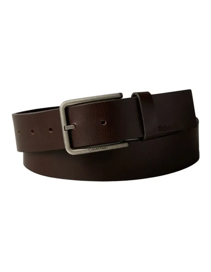 Calvin Klein Warmth Buckle Smooth Belt 35mm in Brown