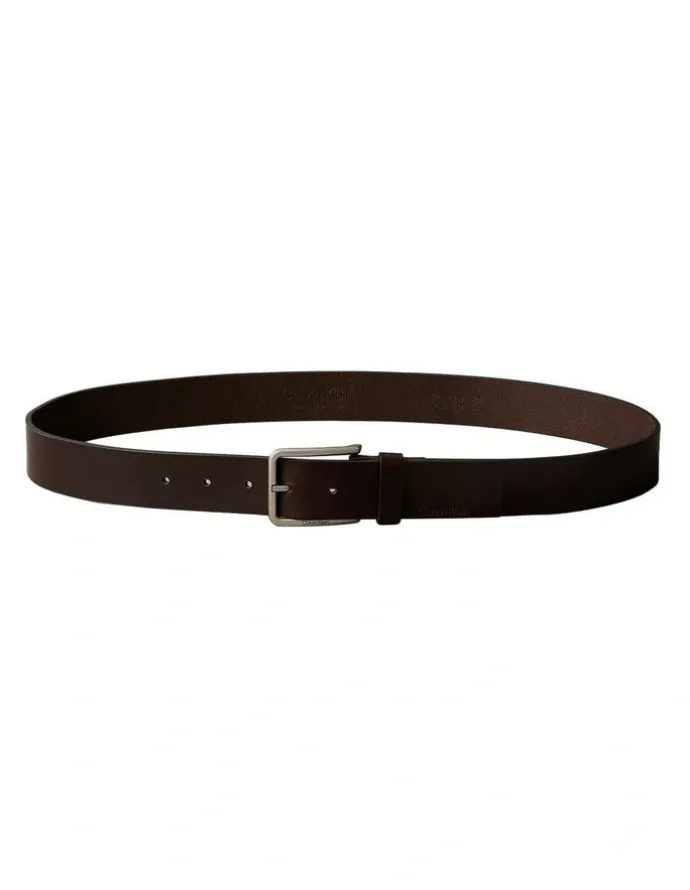 Calvin Klein Warmth Buckle Smooth Belt 35mm in Brown