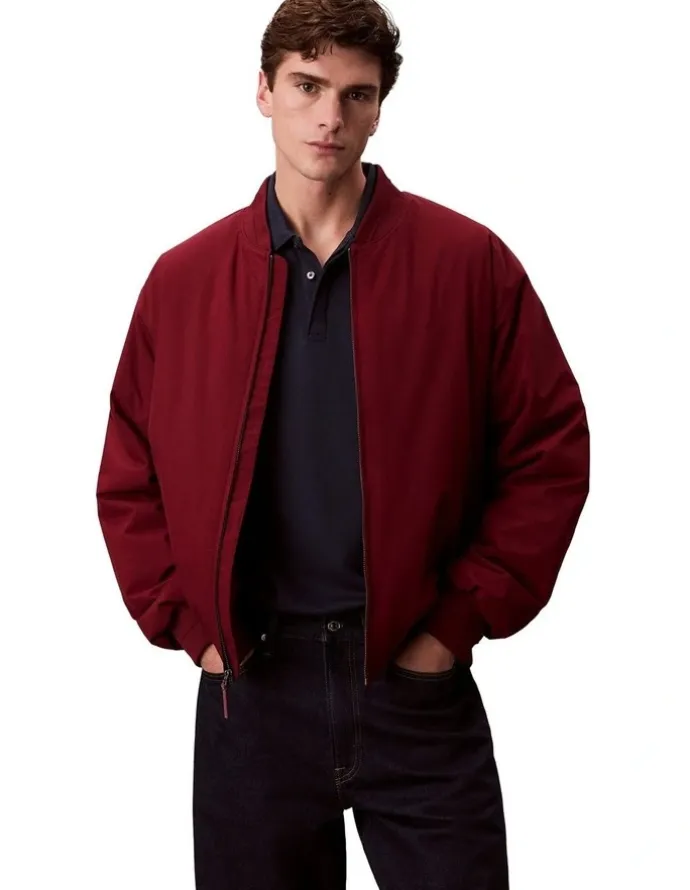 Calvin Klein Hero Bomber Jacket in Renaissance Red